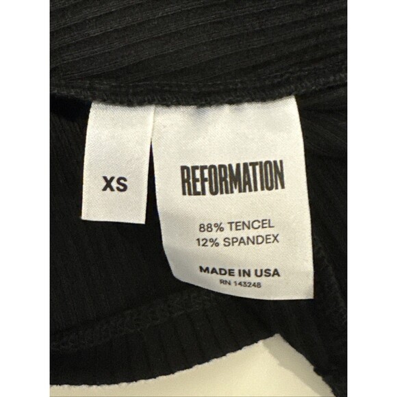 NWT Reformation Piper Size XS Black High Neck Cutout Ribbed Top Long Sleeve - Picture 7 of 12